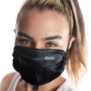 PJ Harlow Black Grazer Masks with Ear Loops, NEW, Reusable, Set Of 2